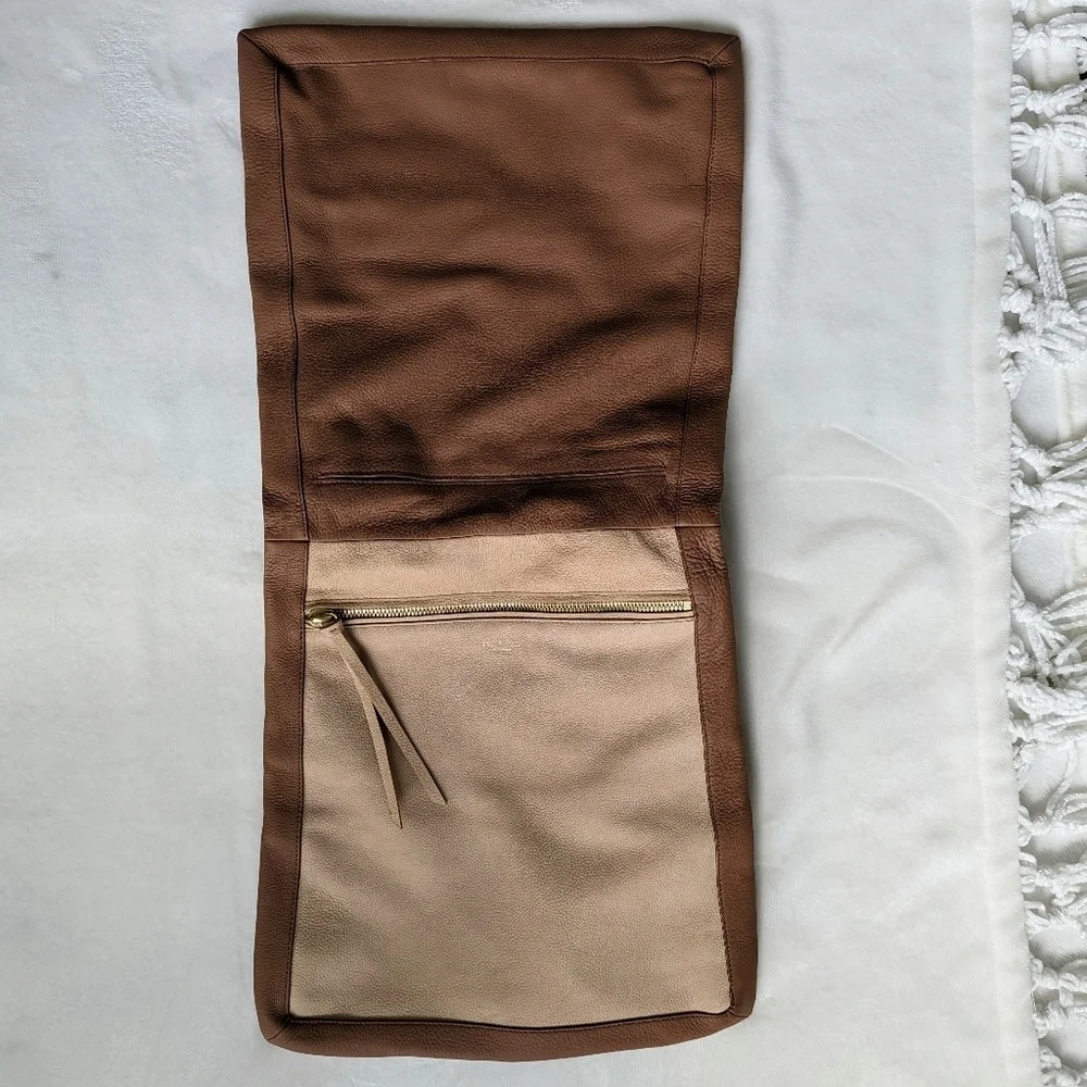 rag & bone Olympus Hobo Large Shoulder Pebbled Leather Nubuck Honey Beige NWOT
